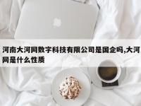 河南大河网数字科技有限公司是国企吗,大河网是什么性质