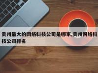 贵州最大的网络科技公司是哪家,贵州网络科技公司排名