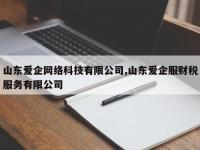 山东爱企网络科技有限公司,山东爱企服财税服务有限公司